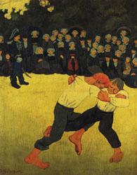 Paul Serusier Breton Wrestling Norge oil painting art